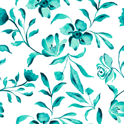 Marble Florals Turquoise