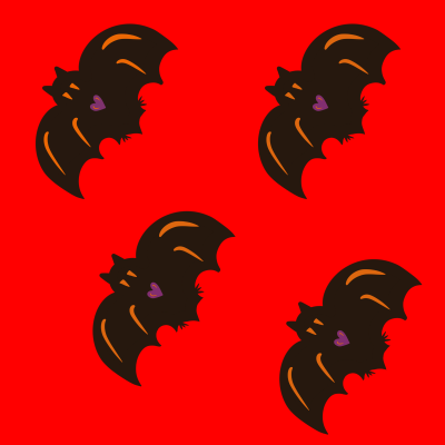 Halloween bats on bright red