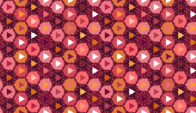 Red and pink indian floral abstract