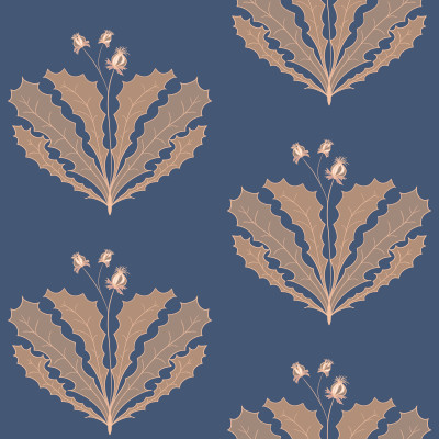 Thistles on navy blue