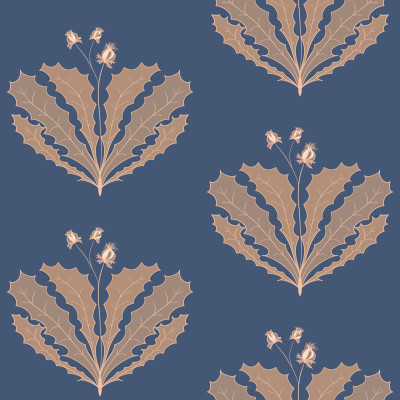 Thistles on navy blue