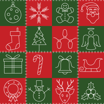 Christmas icon line art