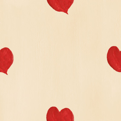Textured Mini Hearts - Beige & Red