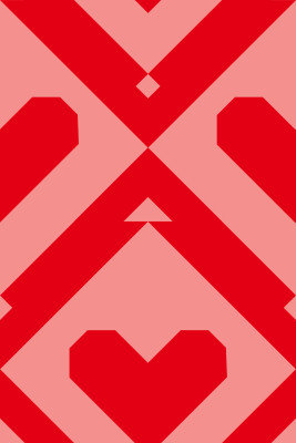 Heart Quilt Pattern-Red & Pink
