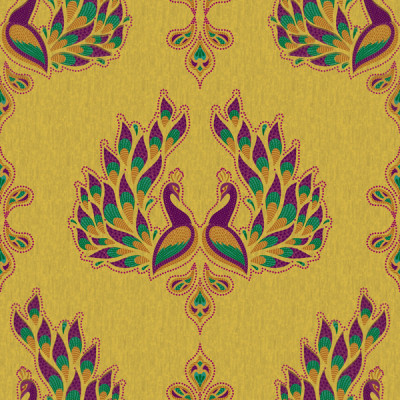 Gond Peacock In Mustard Yellow