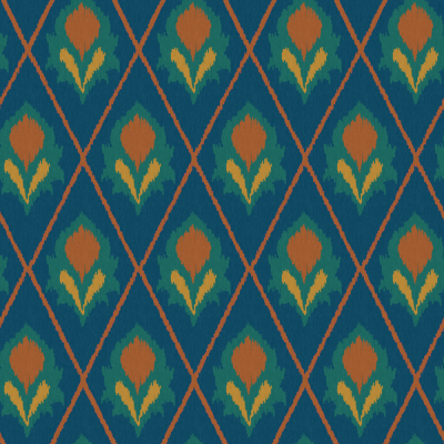 Teal Green Ikat Floral