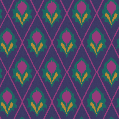 Purple Ikat Floral