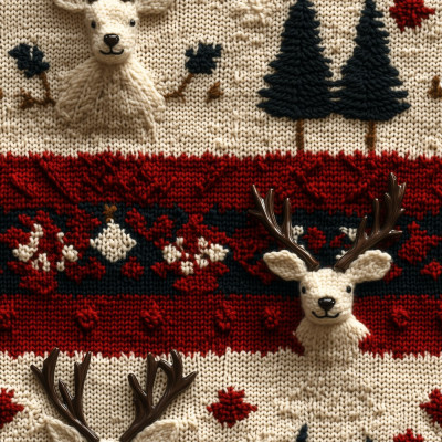 christmas sweater with white reindeers