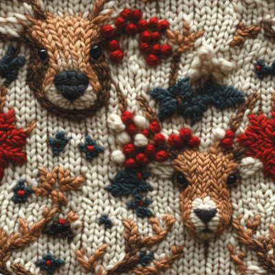 white sweater whith christmas reindeer