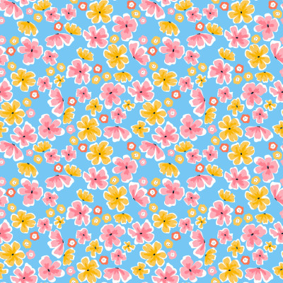 Joyful Blooms Sky Blue