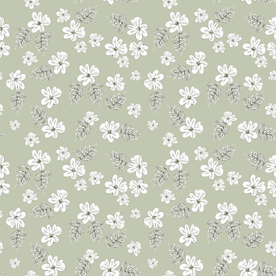 Green Blossom White Flower