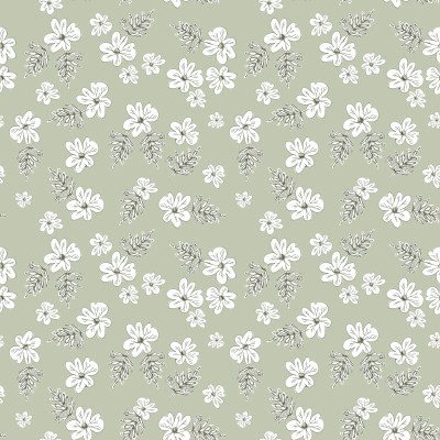 Green Blossom White Flower