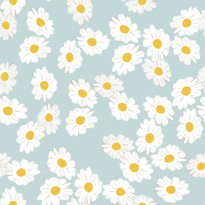 Retro Daisy Large on Blue