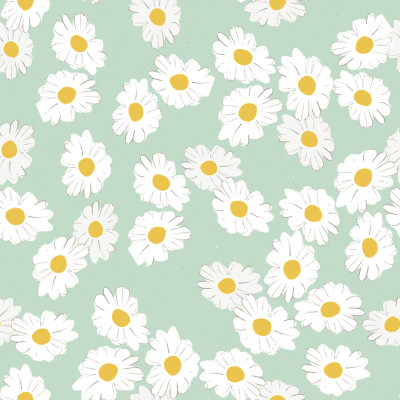 Retro Daisy Large on Green