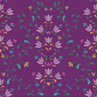 Symmetric Pichwai Jaal Purple