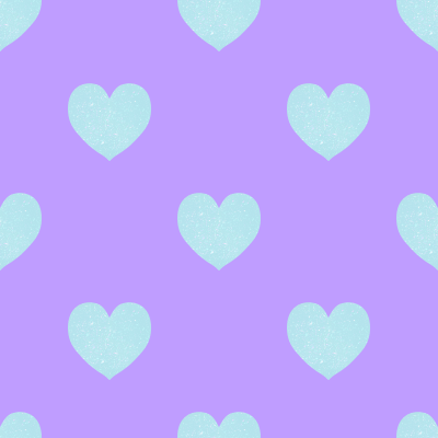 Aquamarine Turquoise Hearts on Light Purple