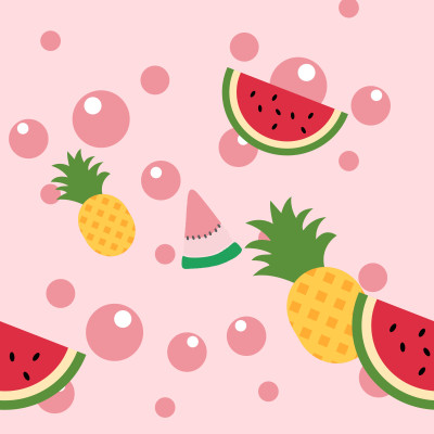 Colorful Pineapple and Watermelon Pattern