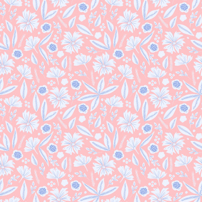 Pink Botanical Block Print