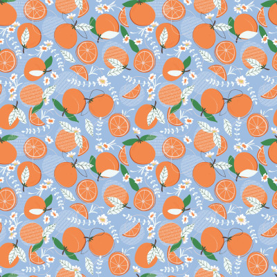 Citrus Summer Oranges Blue