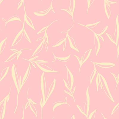 Tossed leaves baby pink