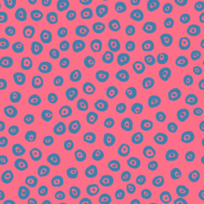 Lethbridge - ring dots (blue rings with dots on pink)