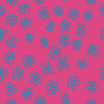 Lethbridge - lounge rug (hot pink with blue flowers)