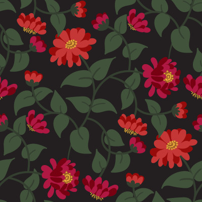 Zinnia Floral Pattern