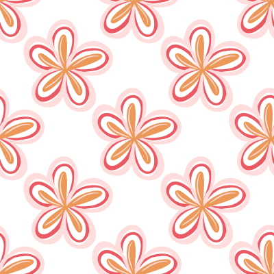 Pink and orange plumeria on white