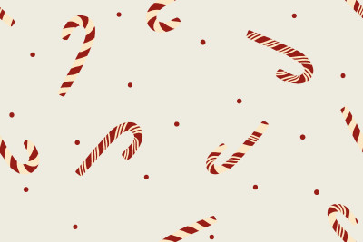 Christmas striped Candycane in Red & White