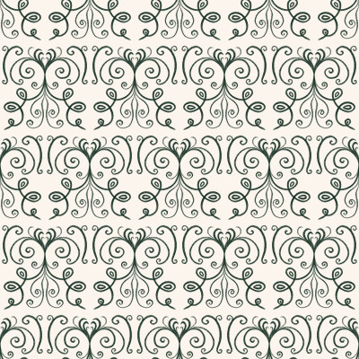 Art Nouveau curls dark on ecru beige