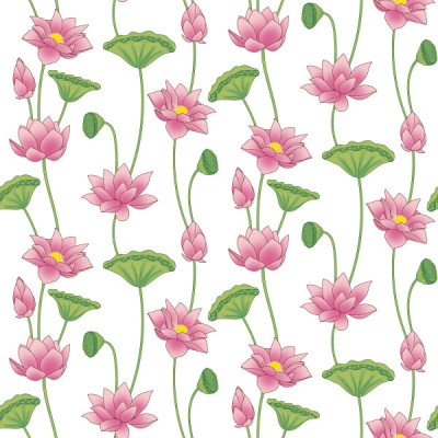 Pink and green lotus