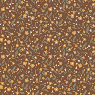 Tossed tiny flowers brown