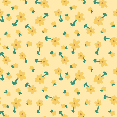 Ditsy yellow tiny flowers on butter yellow