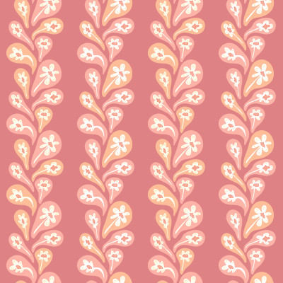 Mauve pink with light paisley floral columns