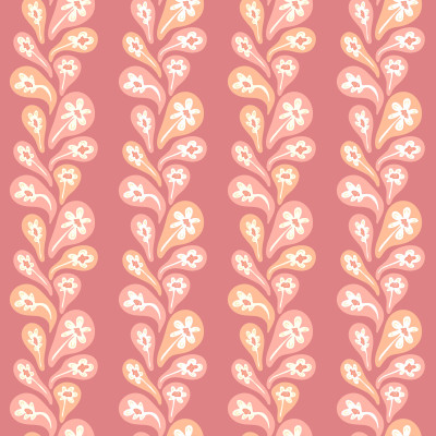 Mauve pink with light paisley floral columns