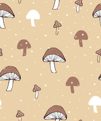 Mushrooms in the snow - Mocha Mousse