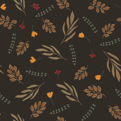 Brown Autumn floral