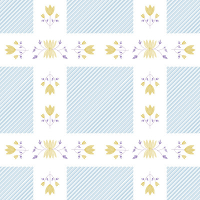 Checkered Flowers - Blue