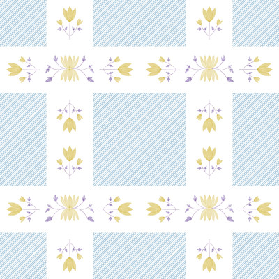 Checkered Flowers - Blue