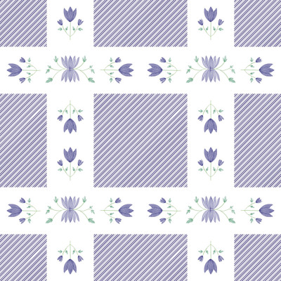 Checkered flowers - Violet