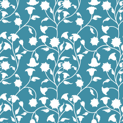 Vintage Florals Blue and White