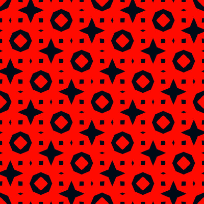 Mixed Shapes in Red Background