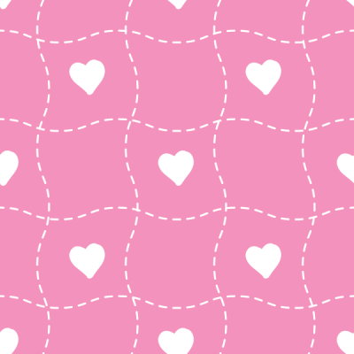 White hearts on pink