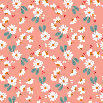 Boho Happiness Blooms Flowers Pink Pattern