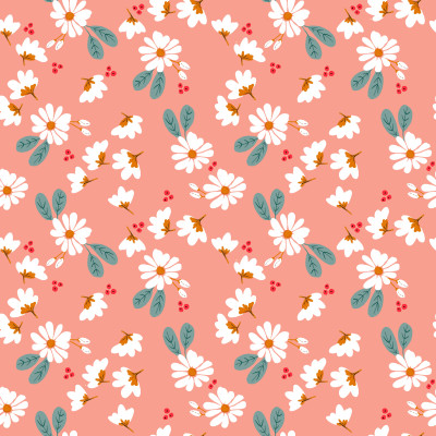 Boho Happiness Blooms Flowers Pink Pattern